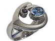 Кольцо, серебро 925, топаз, турмалин 001 02 21-02196 2010 г инфо 3322w.